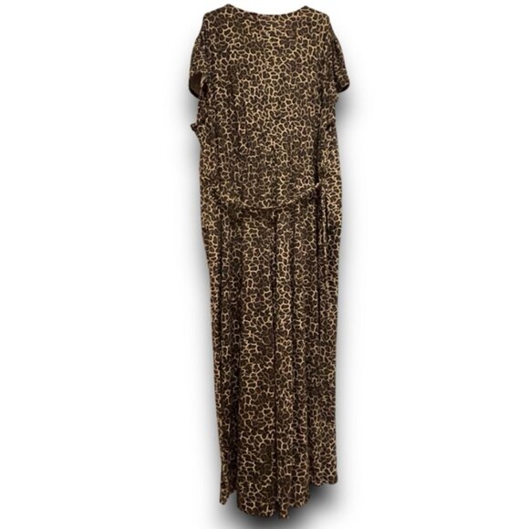 Plus Size Leopard Jumpsuit Cheetah Print Lounge One Piece Jump Suit Romper - Picture 6 of 14
